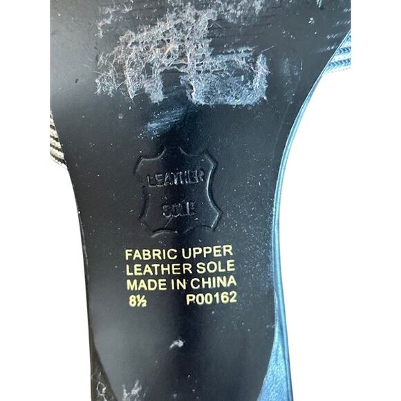 Unlisted Black & Silver Striped Knot Slip-On Kitten Heel Sandals – Size 8.5 - Picture 7 of 7